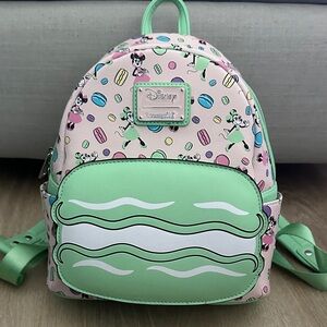 Disney Loungefly Epcot Paris France Macaroon Backpack - Mint Green & Pastel Pink